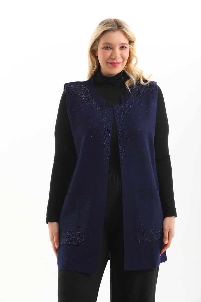 N&A Knitted Vest Navy Blue