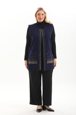 N&A Moms Knitted Vest Navy Blue