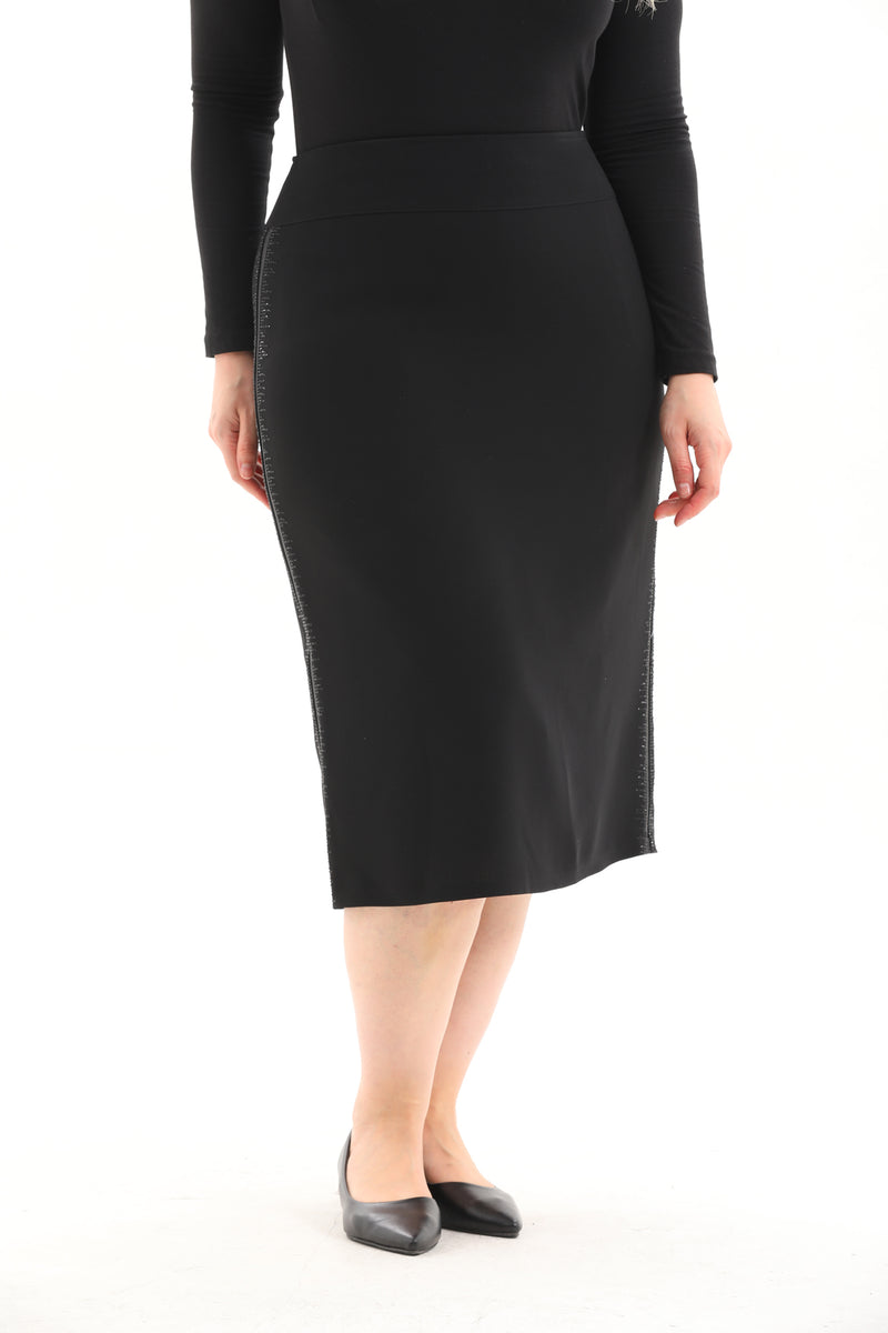 PKR Shiny Side Skirt Black