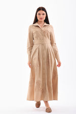 D&T Lace Detailed Dress Beige