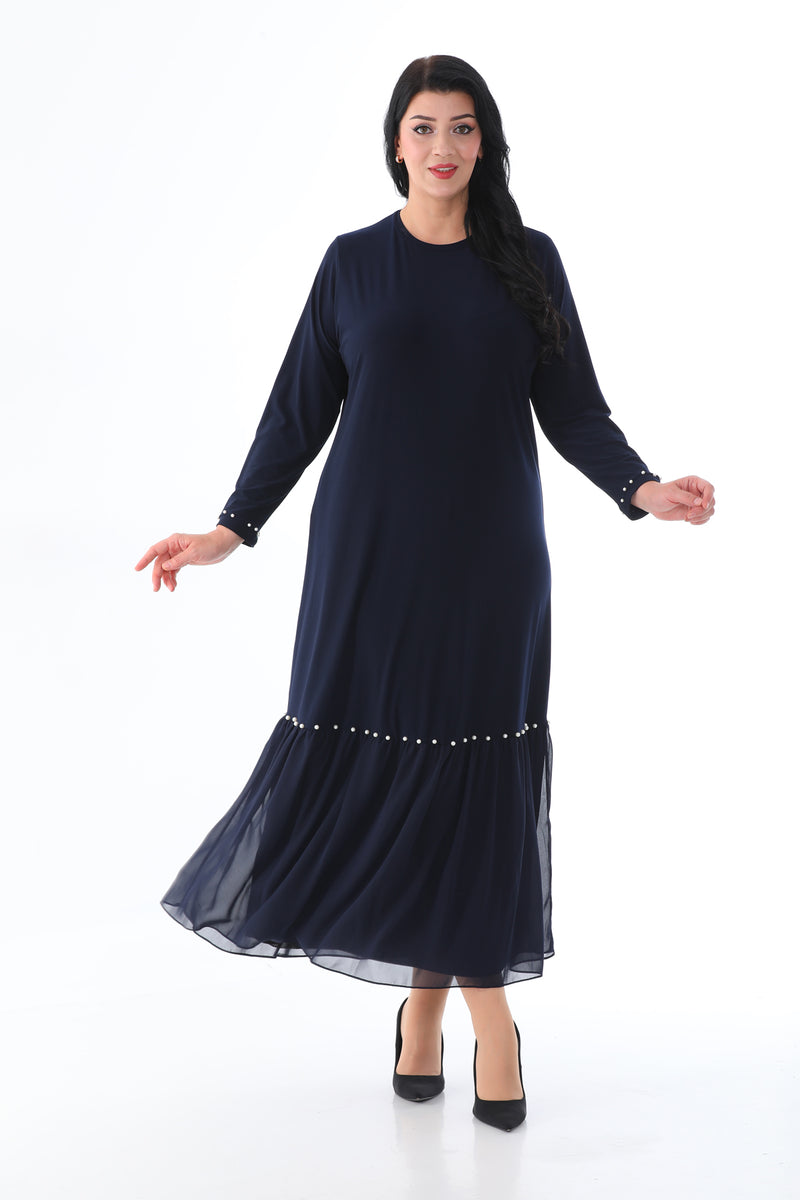 MSB Sandy Pearl Cotton Dress Navy Blue