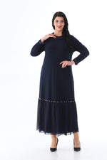 MSB Sandy Pearl Cotton Dress Navy Blue