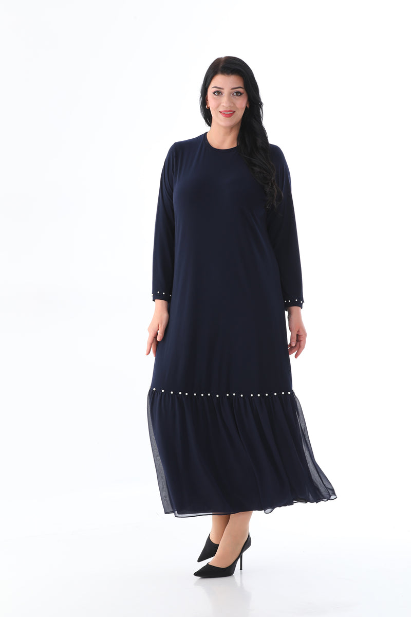 MSB Sandy Pearl Cotton Dress Navy Blue