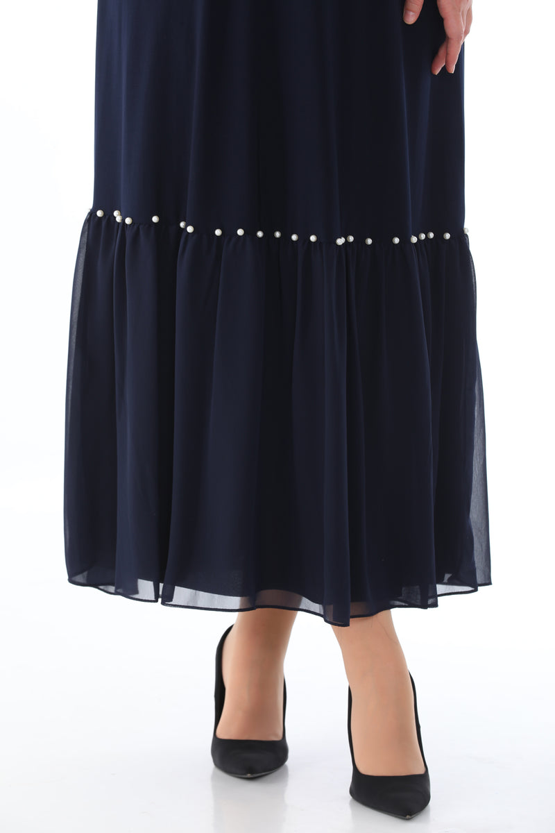 MSB Sandy Pearl Cotton Dress Navy Blue