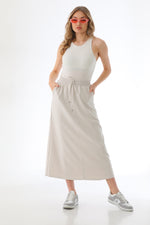 SZ Bamboo Fabric Skirt Beige