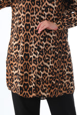 N&C 202A Plus Size Tunic Leopard