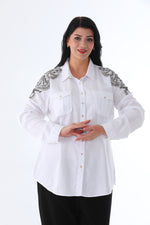 D&S Rhinestones Shirt White