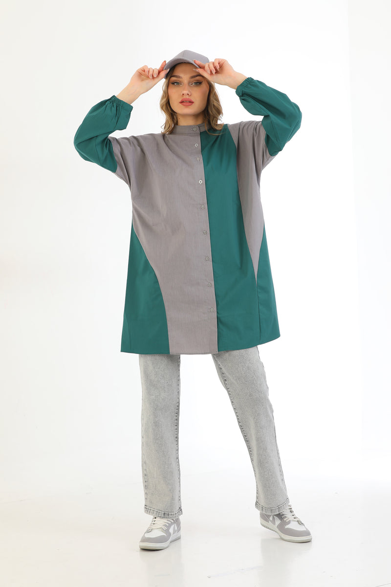 Invee Shirt Gray&Green