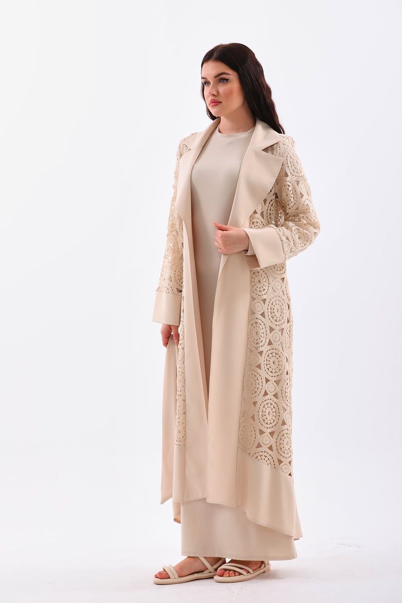 ETC Avalon Lace Abaya Beige