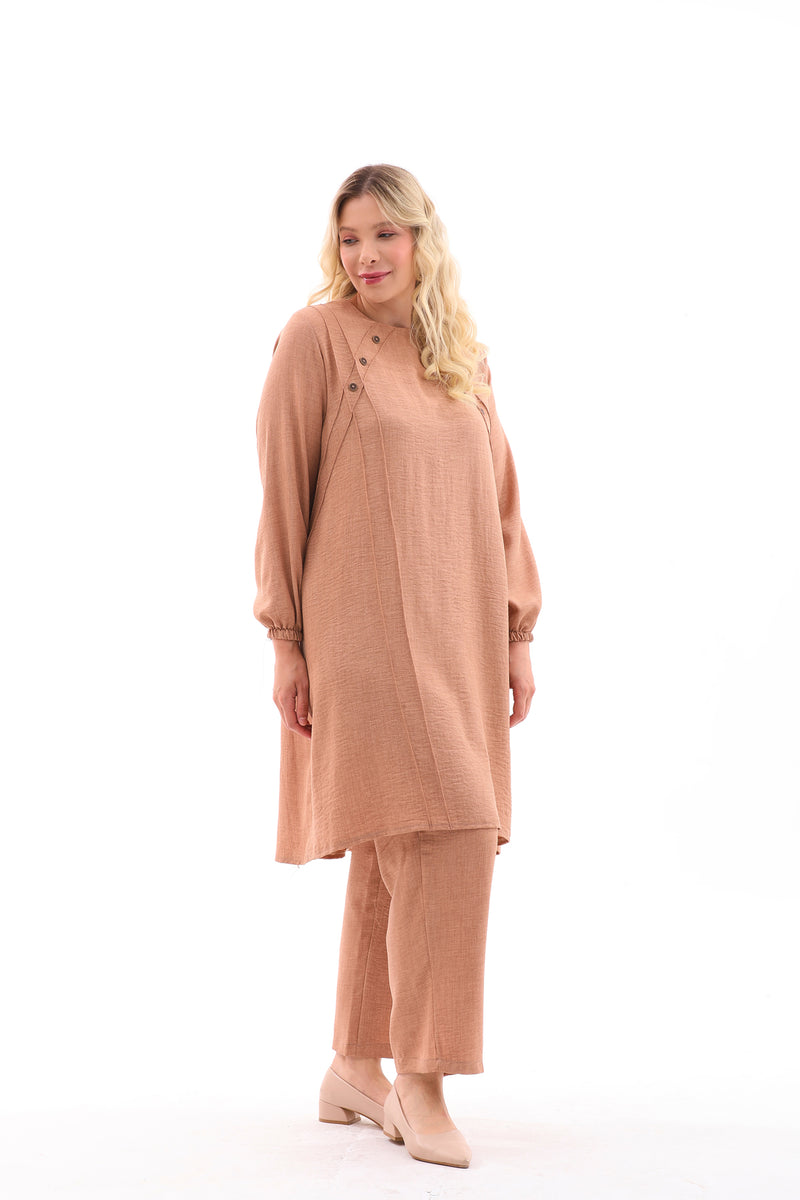 MSB Nervur Tunic Set Camel