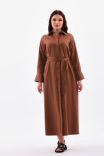 B&A Cotton Long Dress Brown