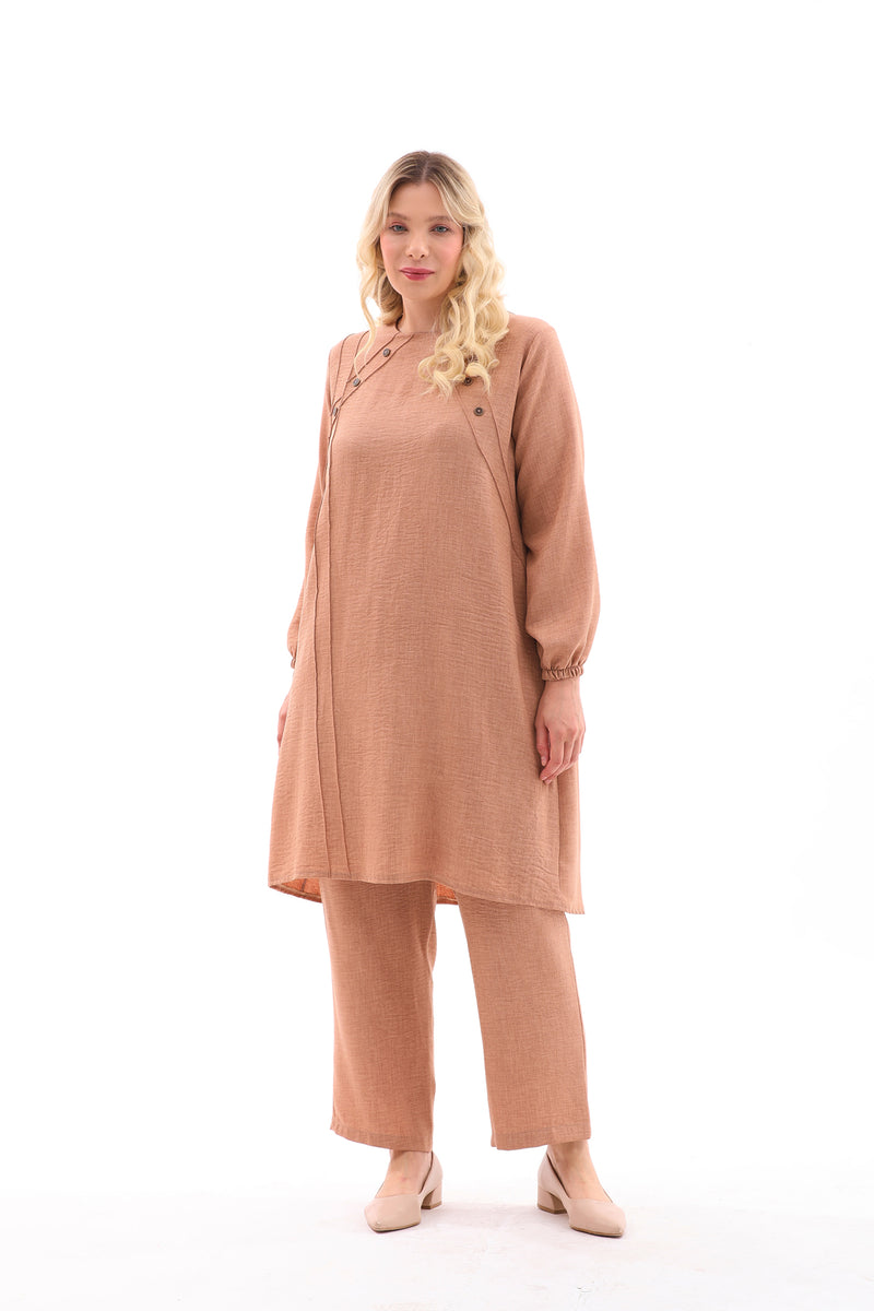 MSB Nervur Tunic Set Camel