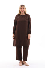 MSB Nervur Tunic Set Brown