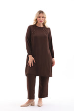 MSB Nervur Tunic Set Brown