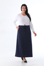 Bwst 0152 Cotton Skirt Navy Blue