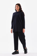 B&A Shoulder Button Sweatshirt Navy Blue