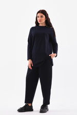 B&A Shoulder Button Sweatshirt Navy Blue