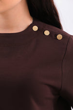 B&A Shoulder Button Sweatshirt Brown