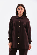 B&A Sun Button Sweatshirt Brown