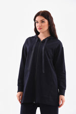 B&A Basic Hoodie Sweatshirt Navy Blue