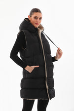 M&A Both Side winter Vest Black