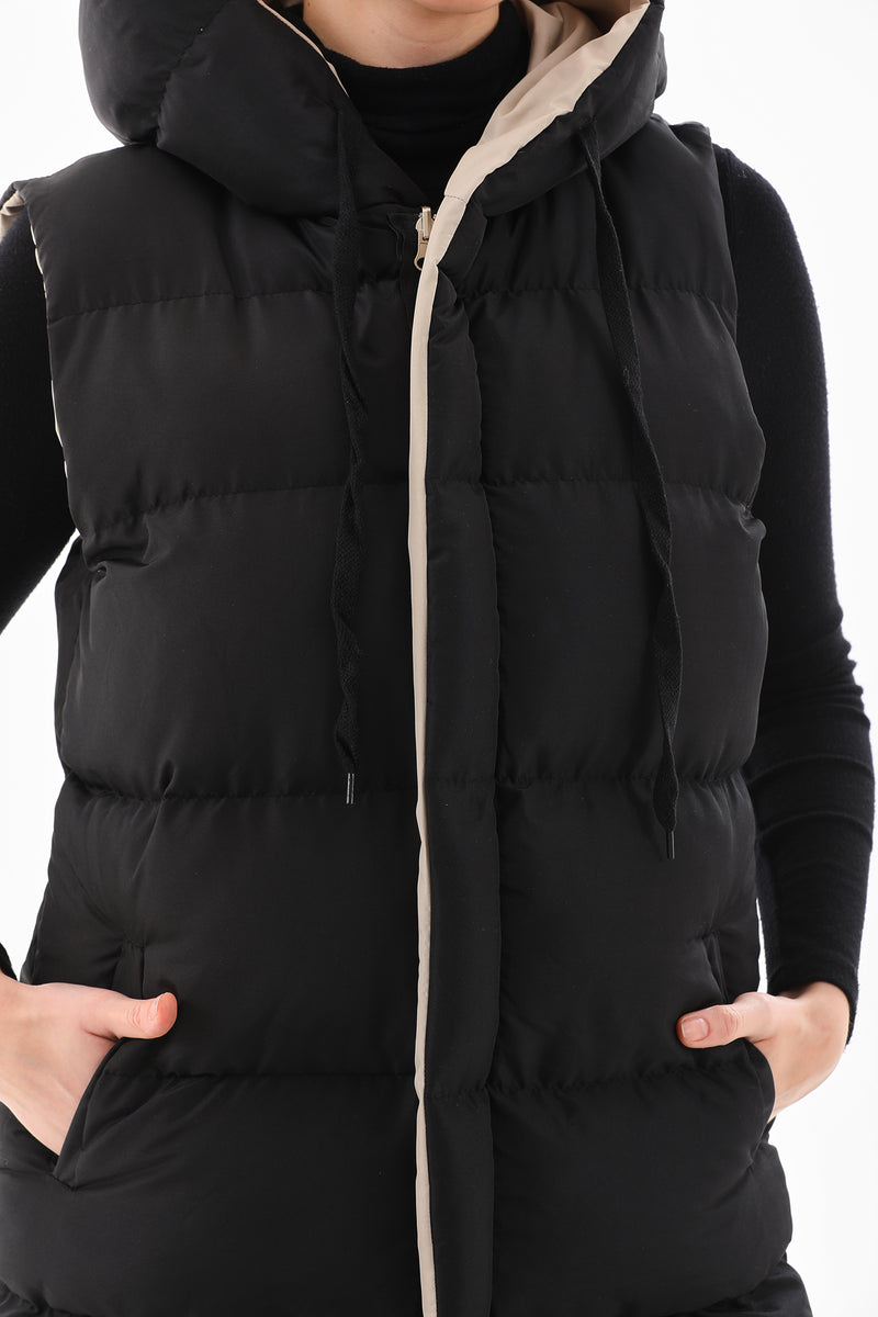 M&A Both Side winter Vest Black