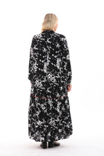 DL Red Binding Printed Dress Black