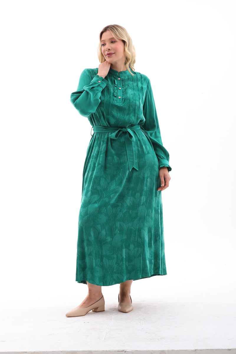 F&G Qupra Silk Dress Emerald