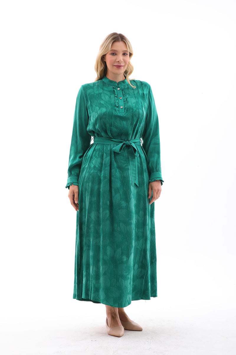 F&G Qupra Silk Dress Emerald