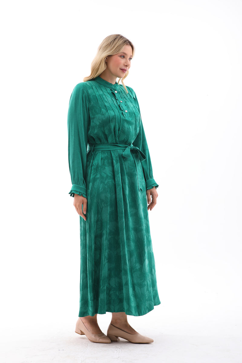 F&G Qupra Silk Dress Emerald