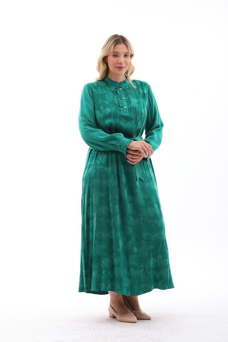 F&G Qupra Silk Dress Emerald