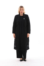 DL Long 2 Piece Abaya Set Black