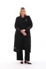 DL Long 2 Piece Abaya Set Black