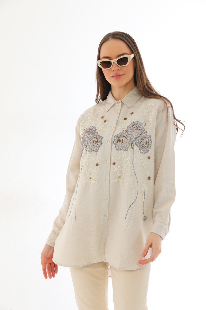 O&N Aysu Shirt Beige – Moda Natty