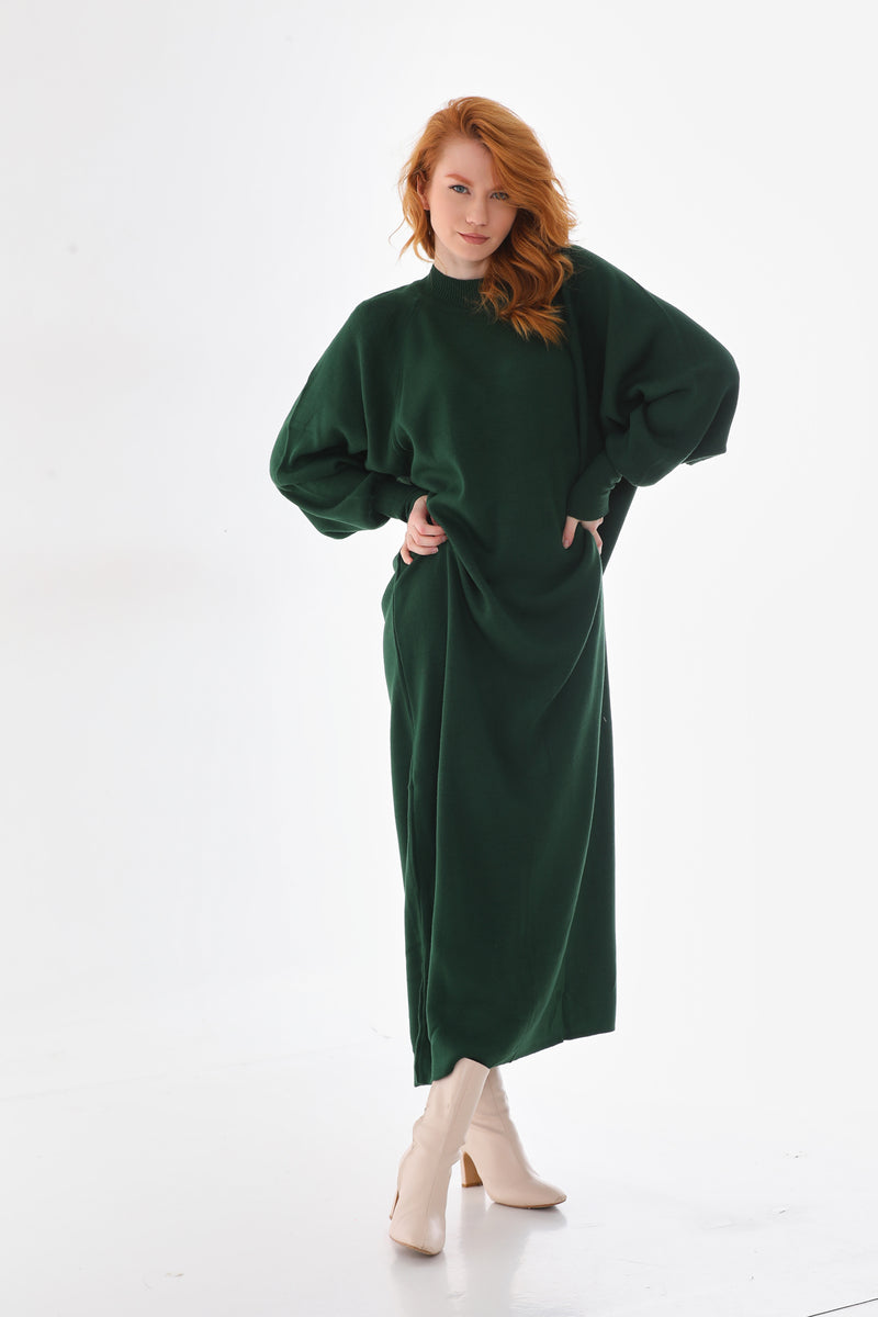 AFL Feyza Knitted Dress Dark Green