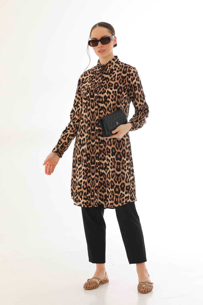 N&C 201A Cotton Tunic Leopard