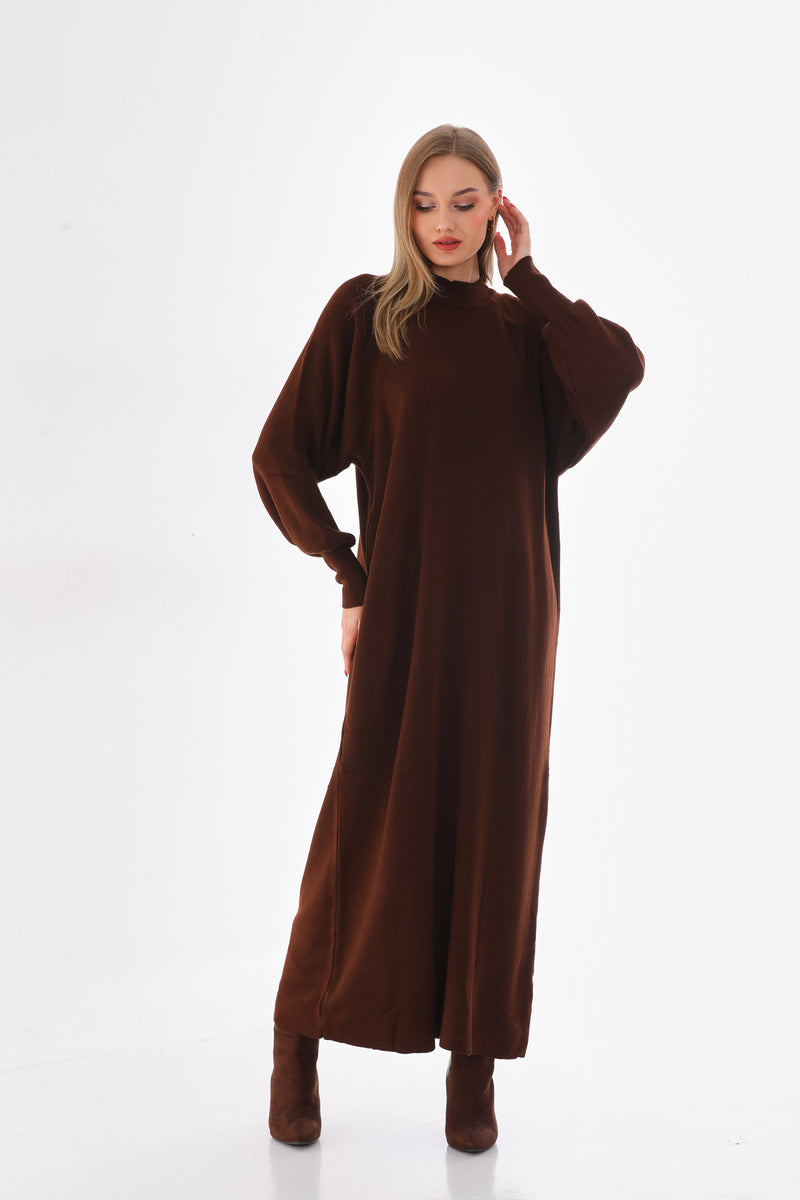 AFL Feyza Knitted Dress Dark Brown