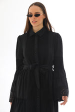 T&D Lace Detailed Dress Black