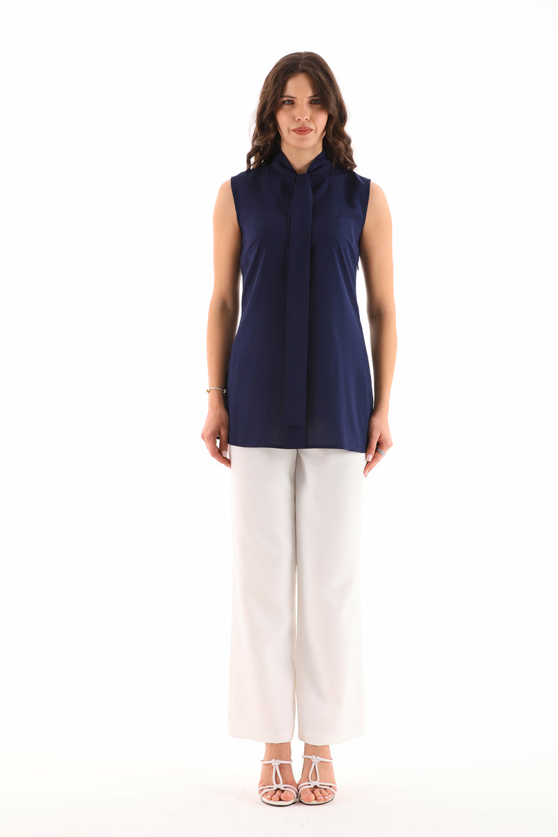 PM Sleeveless Blouse Navy Blue