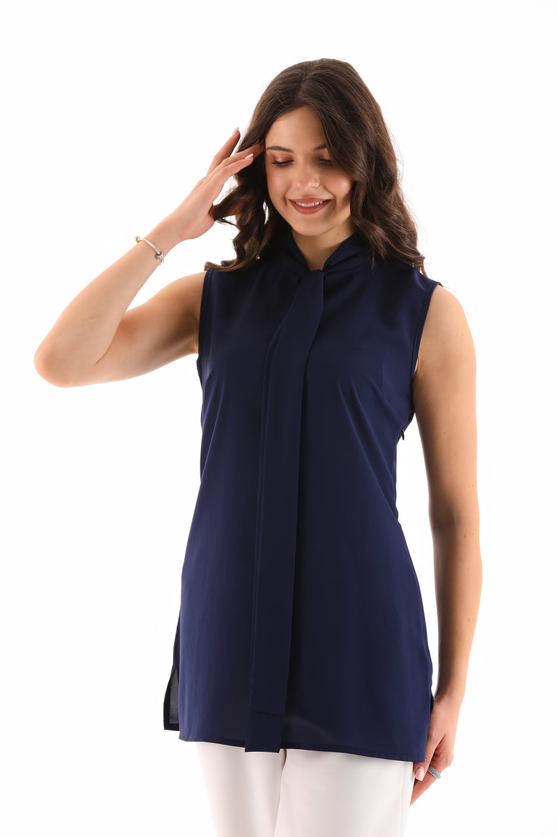 PM Sleeveless Blouse Navy Blue
