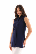 PM Sleeveless Blouse Navy Blue
