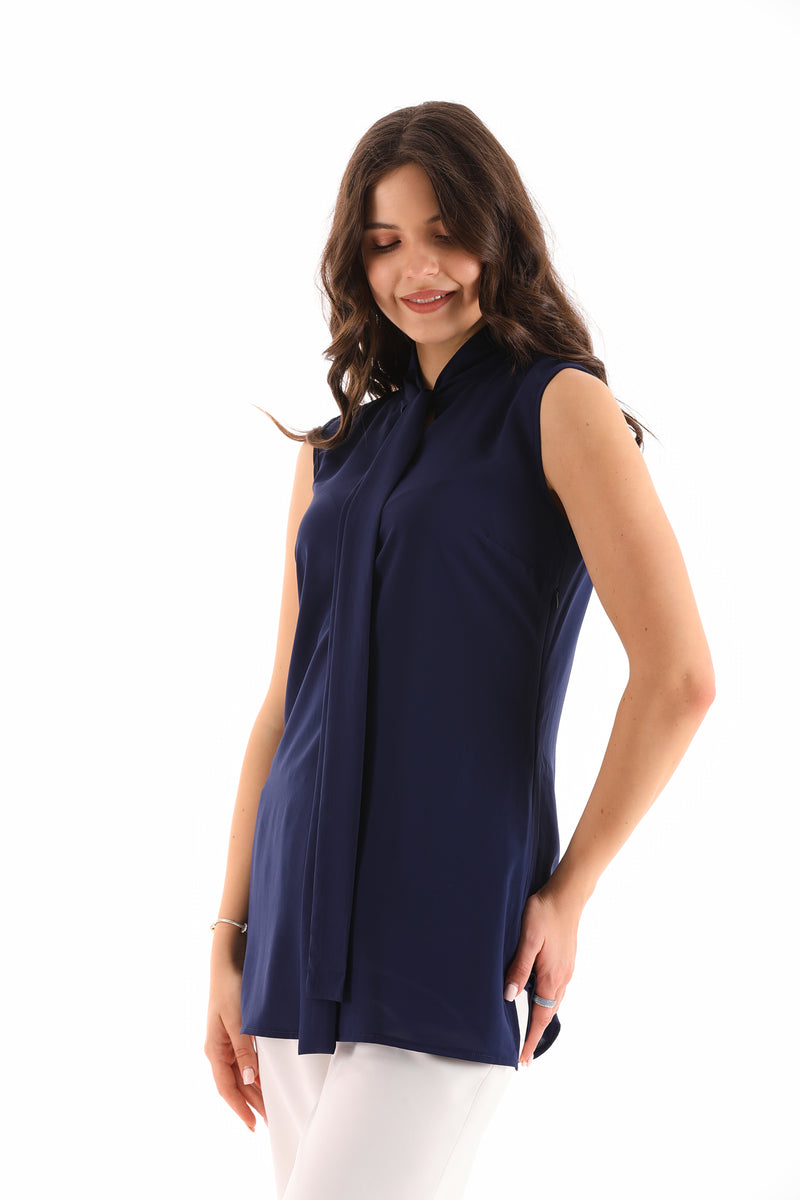 PM Sleeveless Blouse Navy Blue