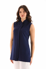 PM Sleeveless Blouse Navy Blue
