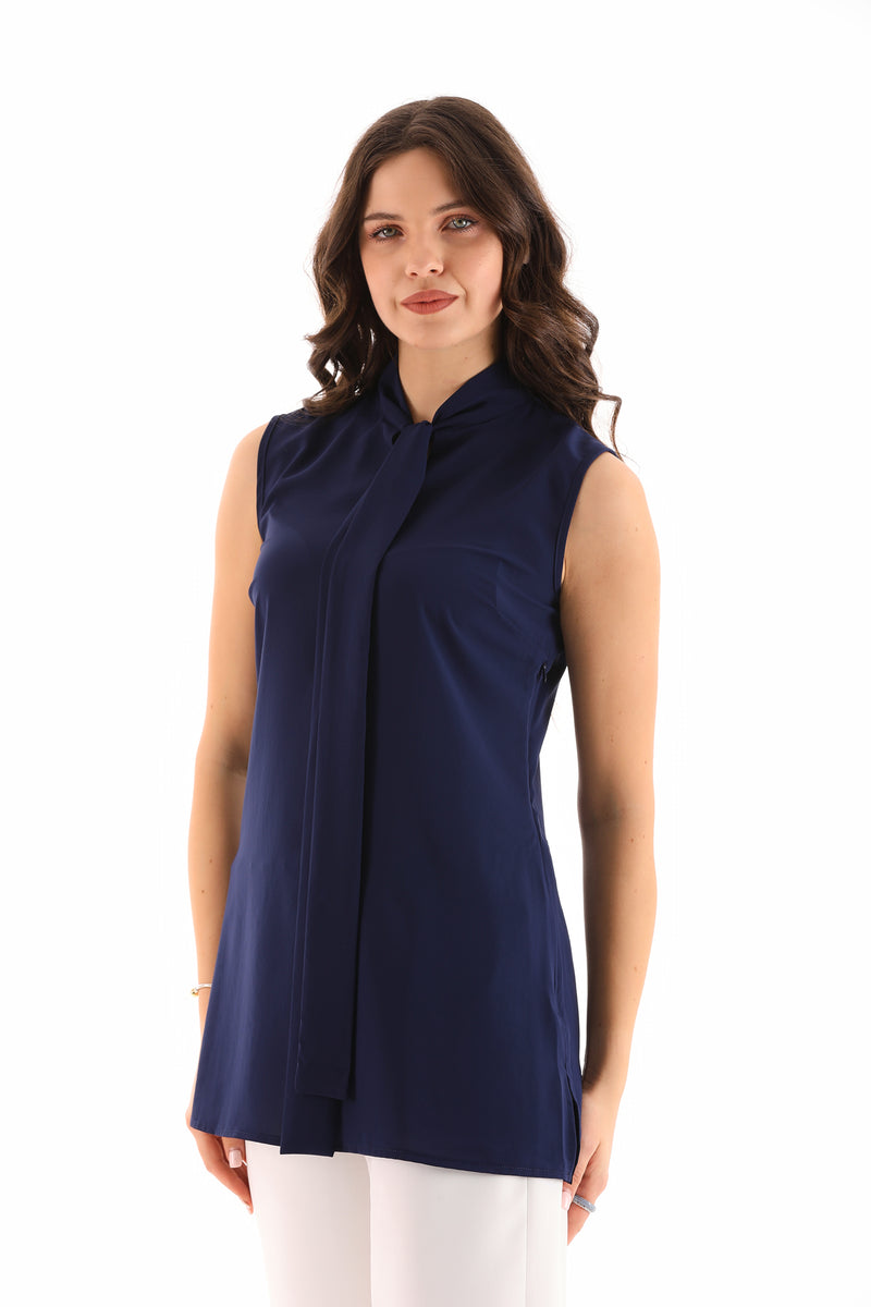 PM Sleeveless Blouse Navy Blue