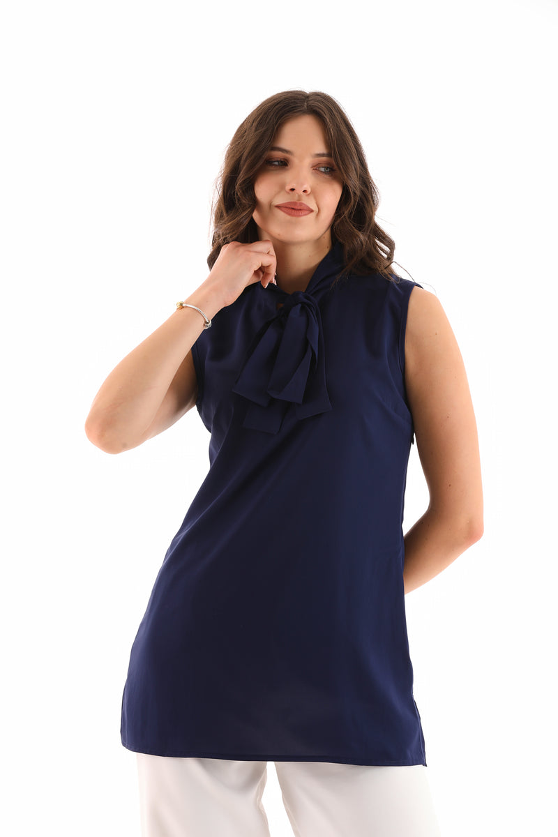 PM Sleeveless Blouse Navy Blue