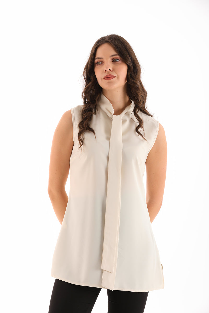 PM Sleeveless Blouse Cream