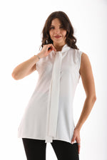 PM Sleeveless Blouse White