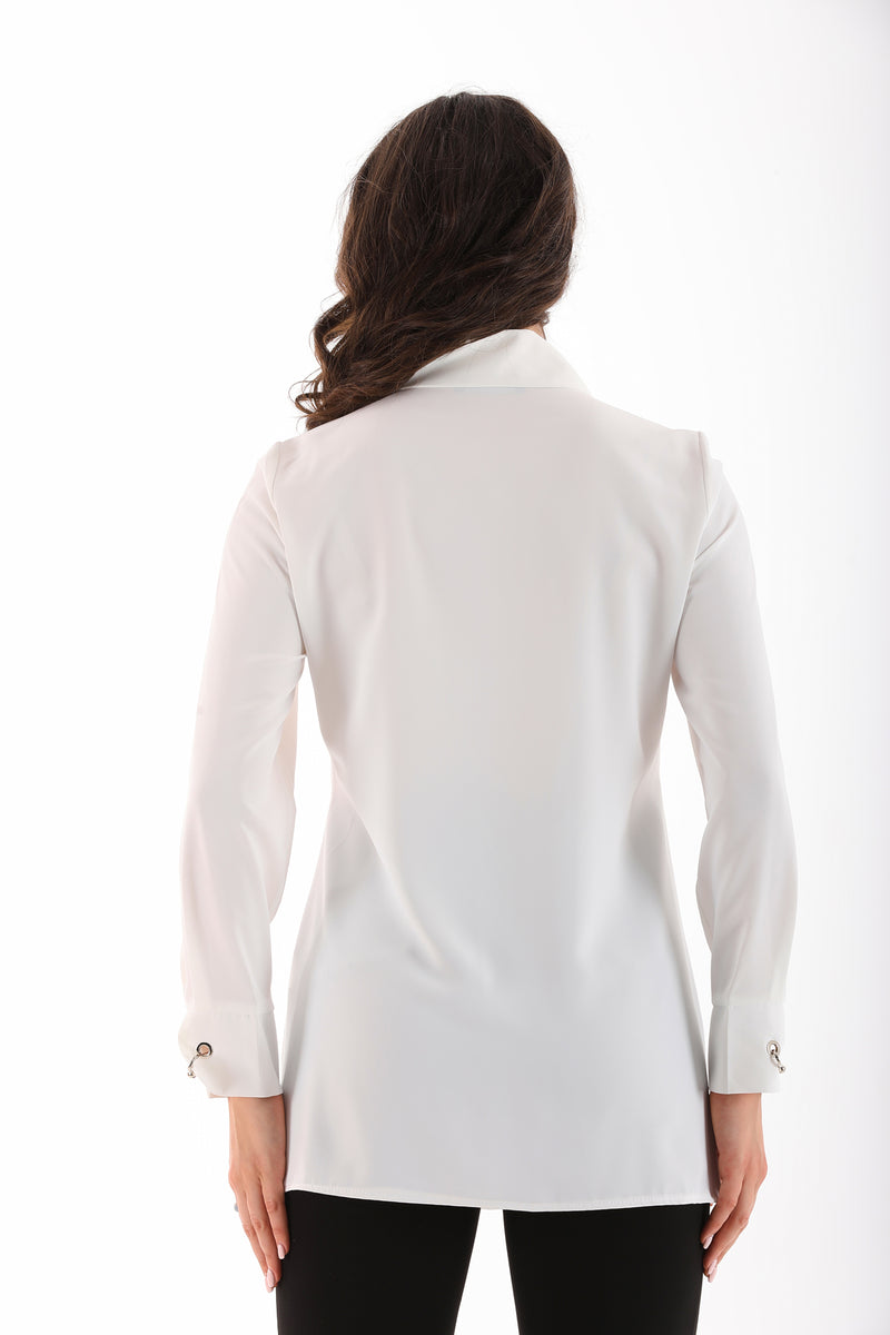 PM Embroidered Blouse White