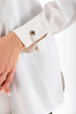 PM Embroidered Blouse White