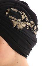 QF 1811 Rhinestone Handmade Turban Black